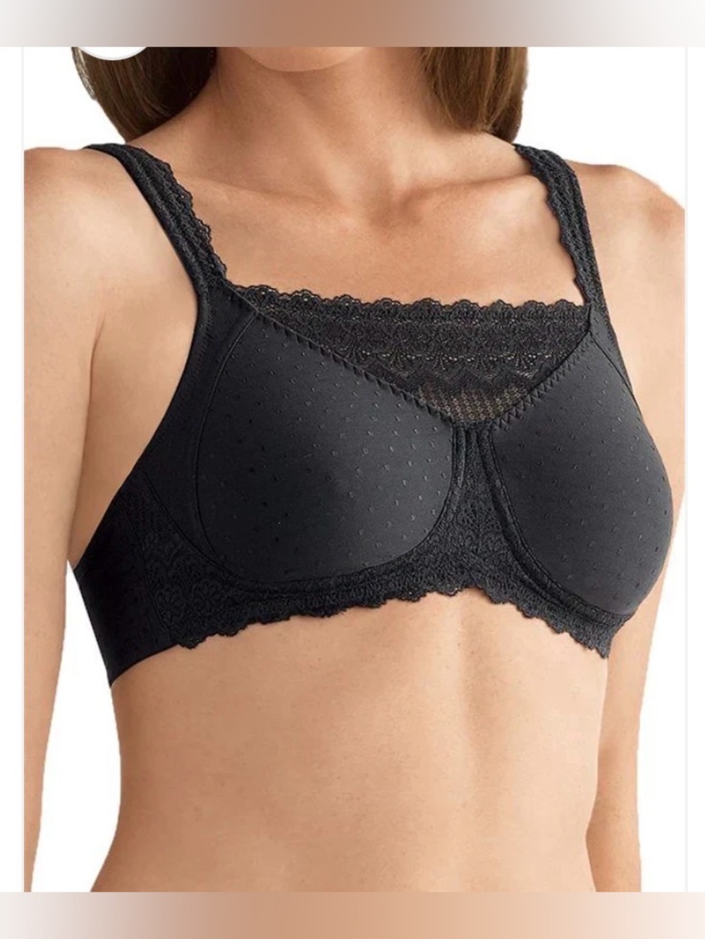 Amoena Dana SB Wire-Free Camisole Mastectomy Bra Black 36D Style 0750 NWT